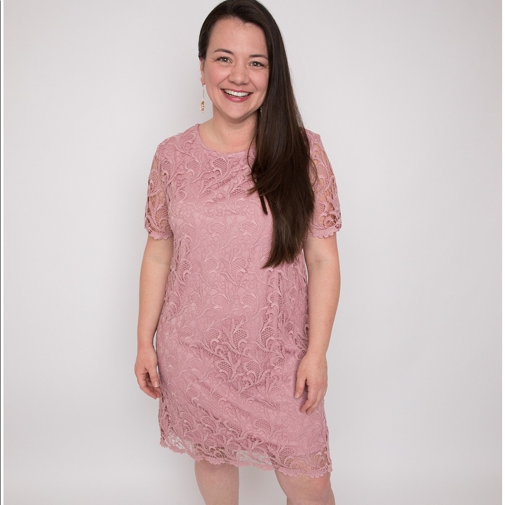 Mauve crochet spring dress